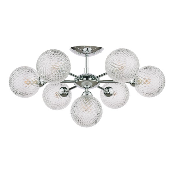 (image for) Laura Ashley Atherton 7lt Semi Flush Polished Chrome Glass